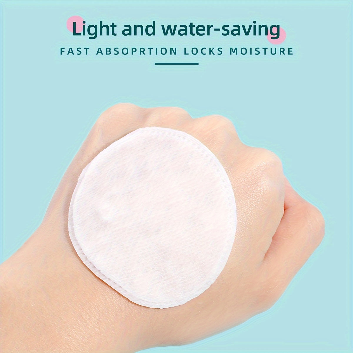 Soft and breathable round makeup remover pads available in 150pcs, 300pcs, and 600pcs. Double-sided texture for daily facial cleansing at home and during travel.