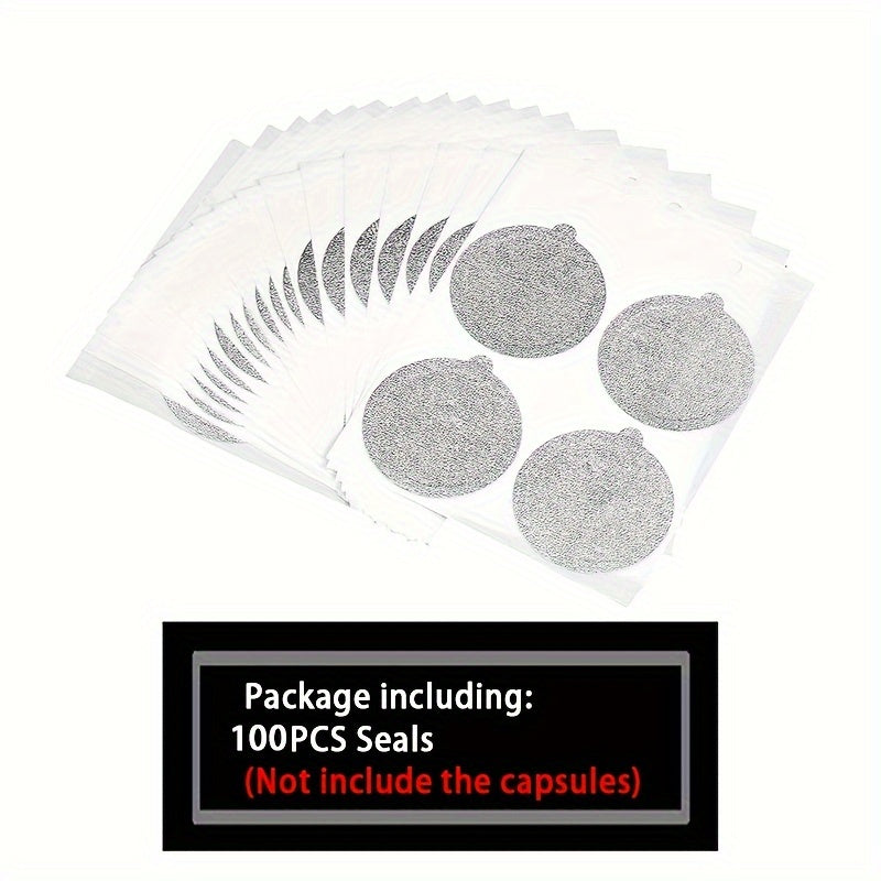 Refillable Coffee Pod Filters Set with Tamper - Stainless Steel Nespresso Compatible Coffee Capsules and Foil Seal Stickers