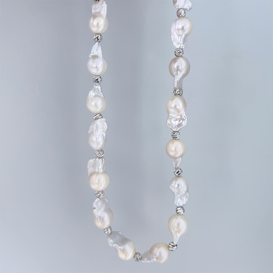 Exquisite Handmade Freshwater Baroque Pearl Necklace - Ideal for Special Occasions | 100% Natural Pearls, 14mm-18mm in Size | Comes with Gift Box | A Timeless Fashion Statement for Weddings, Anniversaries & Birthdays