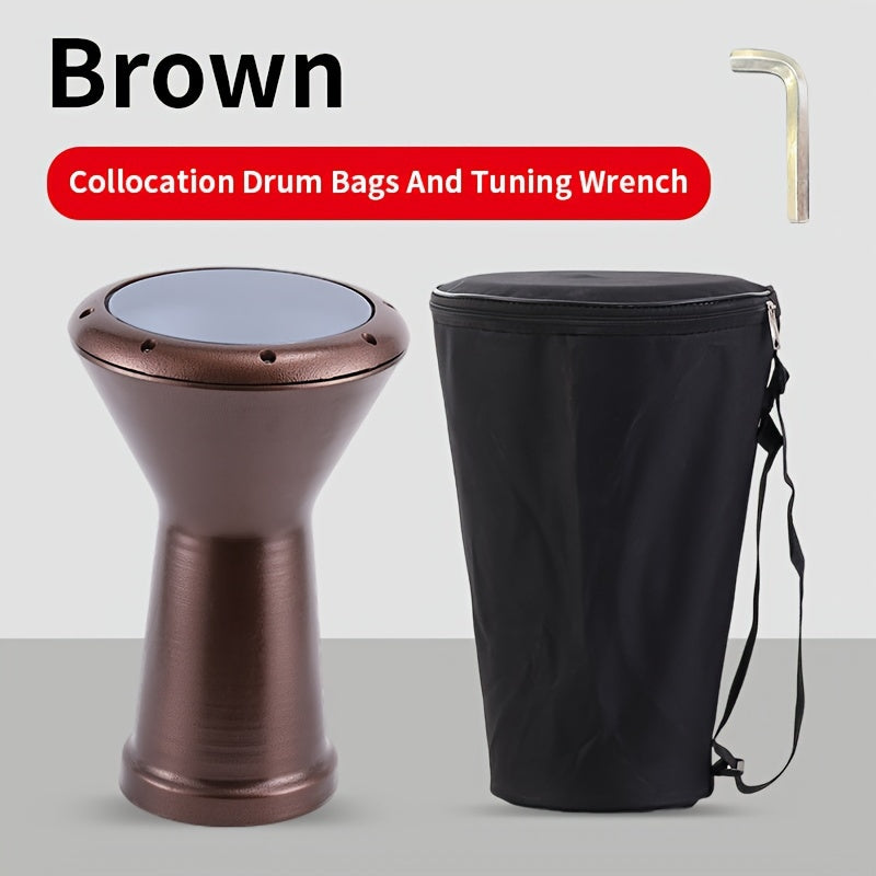 East Beck Drum: 21.59 sm qo'l baraban PVC terisi, die-kast ringi, sozlash kaliti va baraban sumkasi bilan birga.