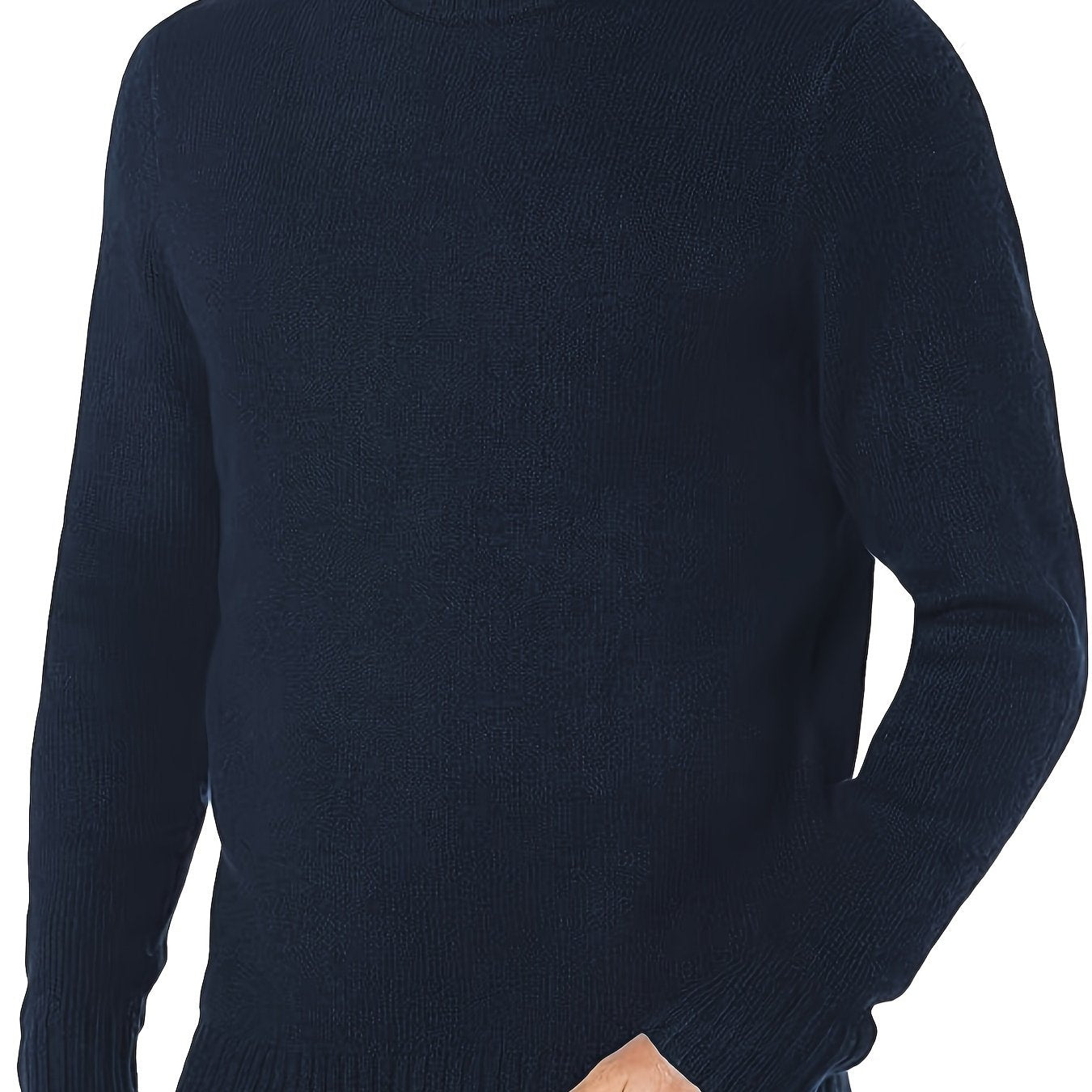 Men's Plus Size Knitted Pullover - Cozy high neck and relaxed fit for casual and sports wear in cooler seasons.