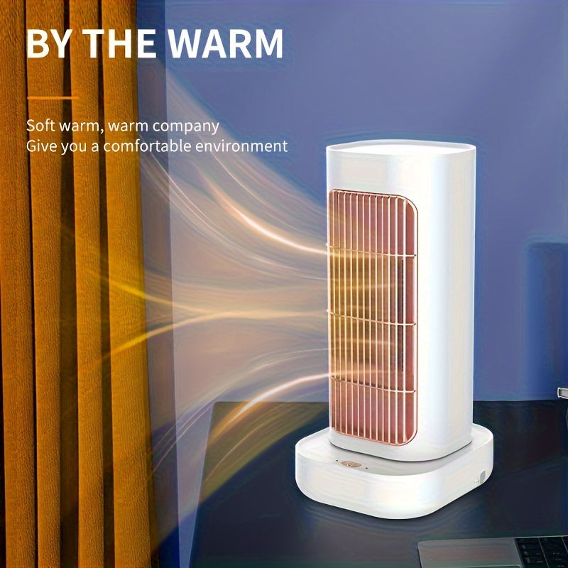 Portable 1-piece PTC Ceramic Space Heater with 1300W power, ideal for heating large rooms. Features 2 heat settings, 90° oscillation, adjustable thermostat, and overheat & tip-over protection for safety. Comes with a plastic base, operates on 220V-240V