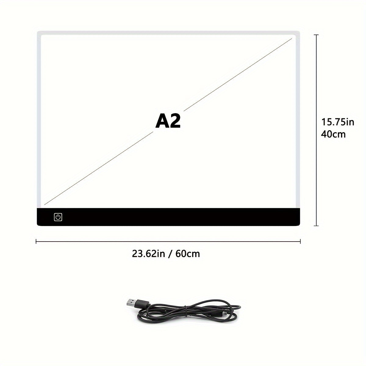 Large LED drawing board with 3-level dimmable light pad for diamond painting, USB powered, acrylic material, eye-care tracing light box