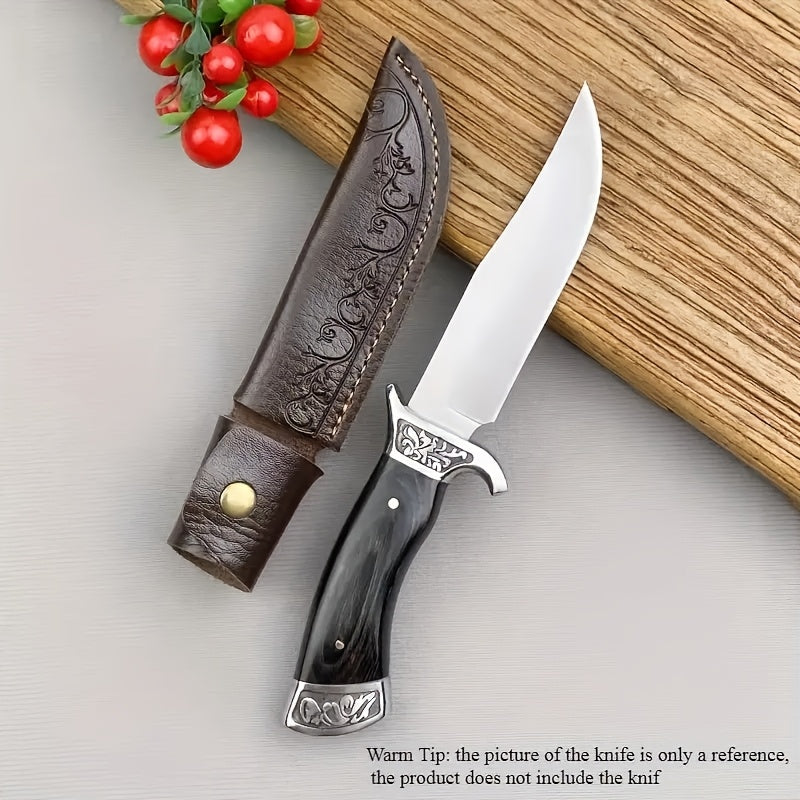 Chef Knife Sheath - Premium Faux Leather, Outdoor PU Protective Carry Case for Utility Knife and Hand Peeler, Embossed Design