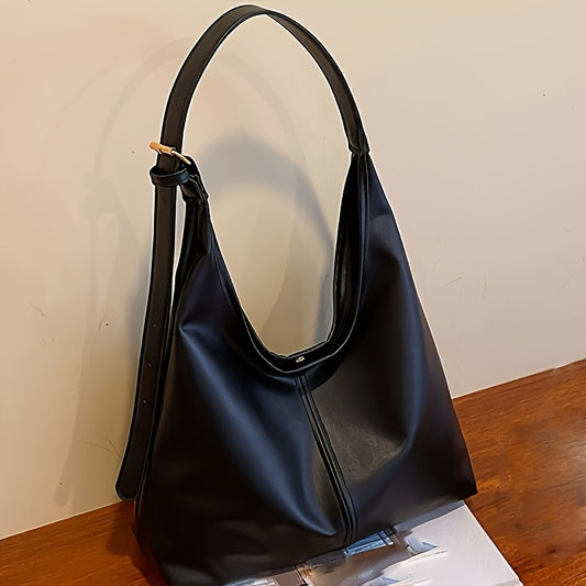 Vintage tote bag for women with buckle closure, perfect for work and travel, in black/beige with edge paint detail. Ideal gift.