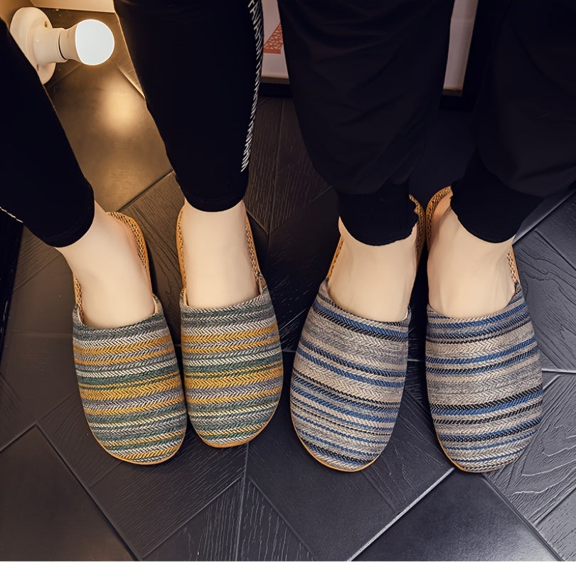 Women's Japanese style slippers with breathable fabric, non-slip sole, and easy care instructions. Suitable for all seasons.