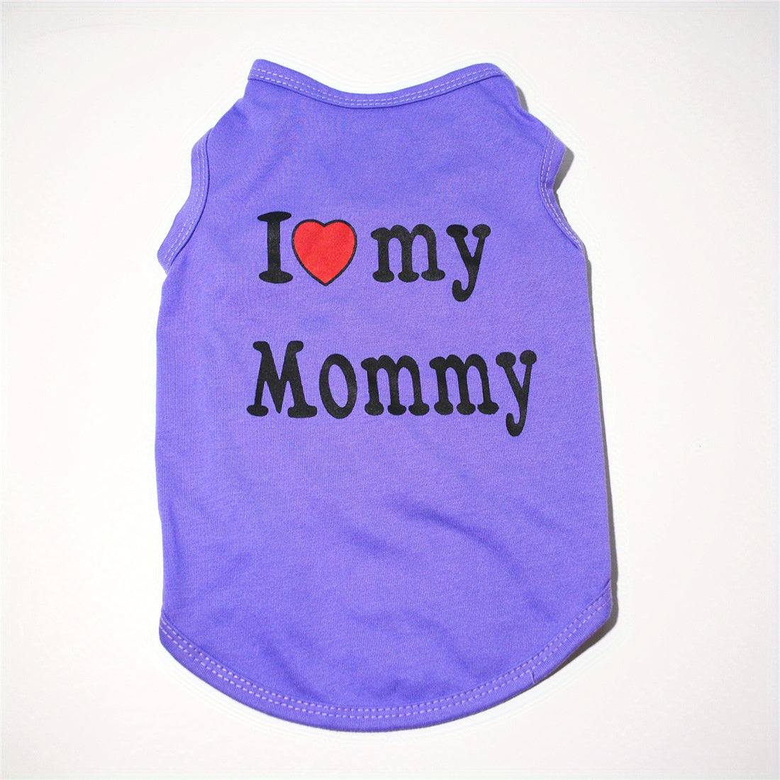 Cute 'I Love My Daddy/Mommy' graphic pet vest for summer parties, suitable for dogs and cats.