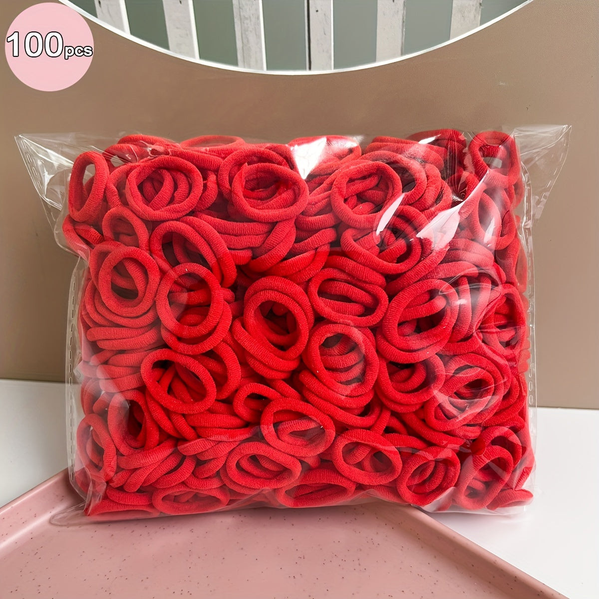 100 high elasticity rubber bands for girls, perfect for creating hair buns and ponytails without causing damage.