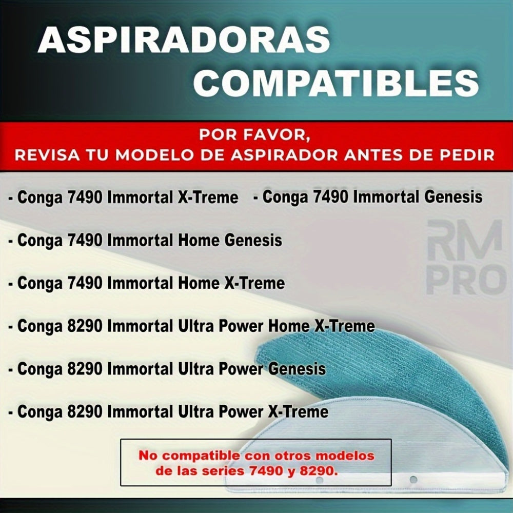 Get a pack of 5 microfiber cloth refills designed for use with the Conga 7490 / 8290 Immortal Vacuum Cleaner. These refill pads are compatible with floor attachment mop pads and are washable and reusable, making them a convenient accessory for your