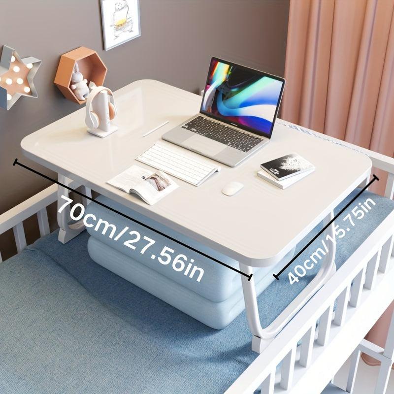 Durable Foldable Desk with Multi-Functional Features, 70x40x28cm/27.5x15.7x11inch, Space-Saving Wooden Table Ideal for Home Office, Bedroom, Living Room, or Bedside Use. No Power Needed, Made of High-Density Fiberboard.