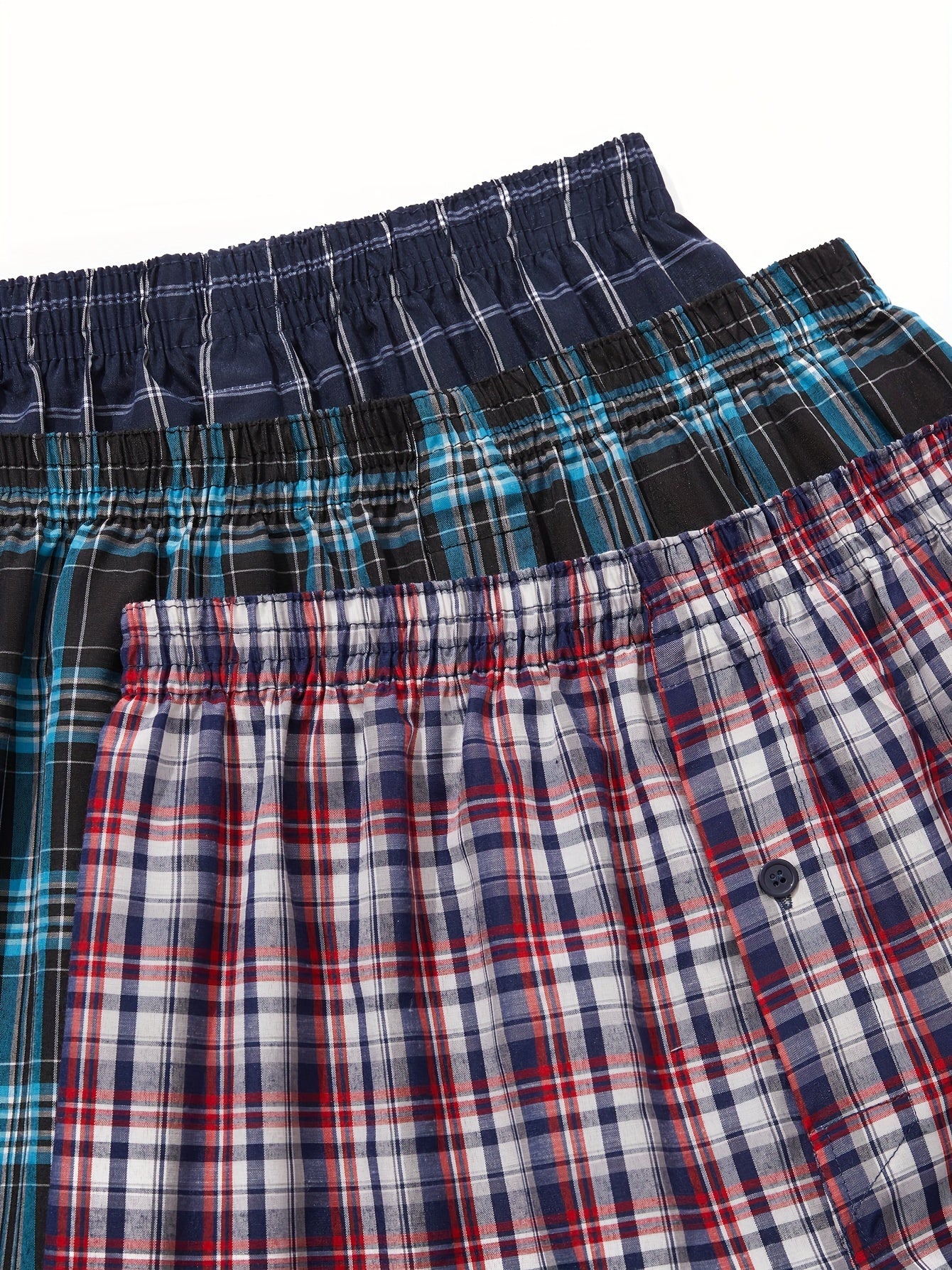 6 PCS Plus Size Men's Plaid Boxer Shorts