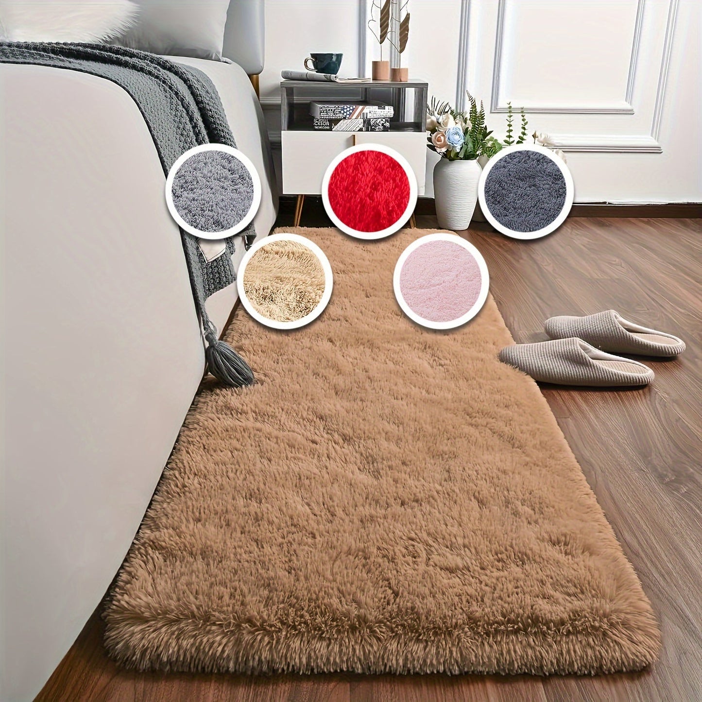 Soft Gradient Color Shaggy Area Mat, Polyester Mat for Living Room Bedroom Sofa Bedside Bay Window, Machine Washable, Available in Various Sizes