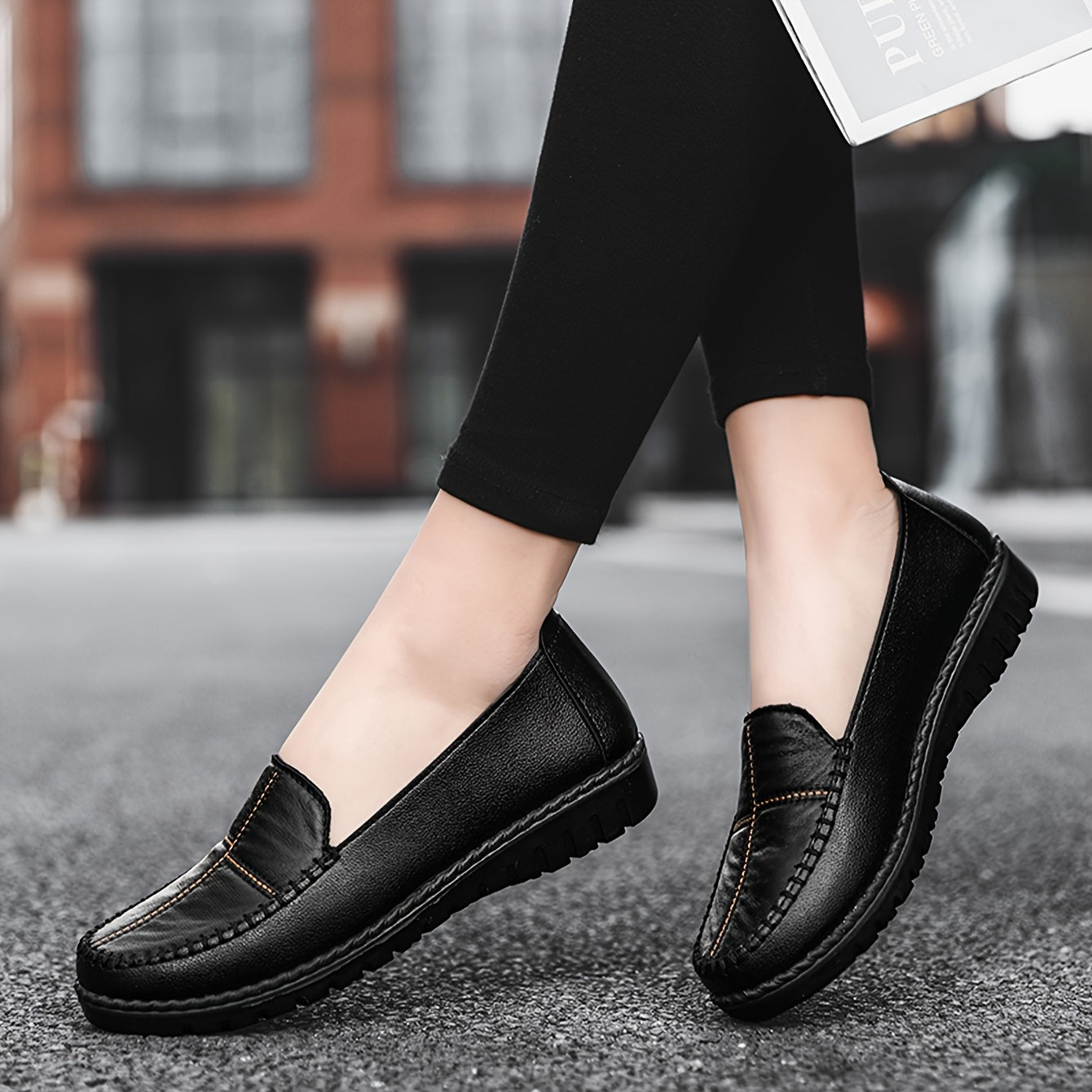 Women's trendy loafers with soft, wear-resistant sole for daily non-slip walking