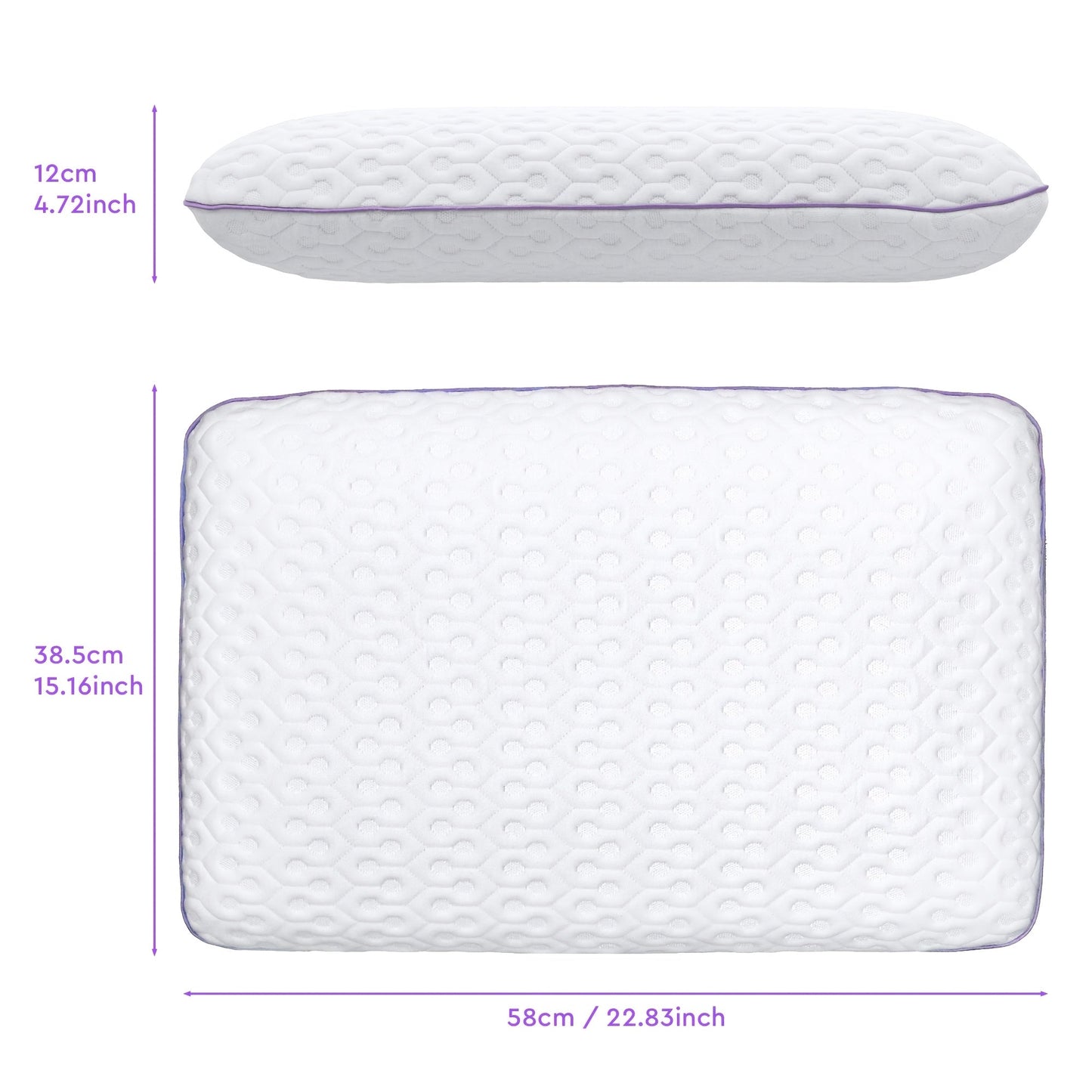 This Lavender Aromatherapy Memory Foam Pillow is perfect for back, stomach, and side sleepers. The cooling pillow is scented with lavender for a soothing sleep experience. The memory foam pillow core is infused with a relaxing lavender scent, making it