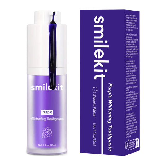 Purple whitening toothpaste, grape flavored with deep clean formula for fresh breath in a 1-pack.