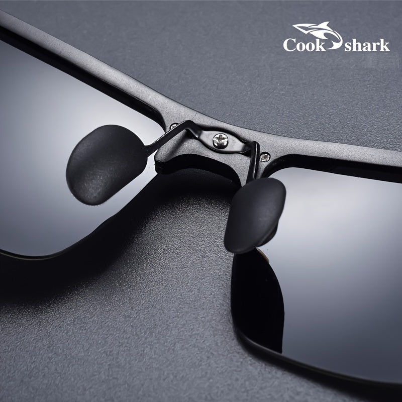 Cook Shark's new high-end polarized sunglasses offer UV protection for men who drive or fish.