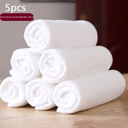 5 pieces of lightweight towels with a modern design, solid color, and space theme. Rectangular and weighs 50g per square meter, ideal for hotel and travel.