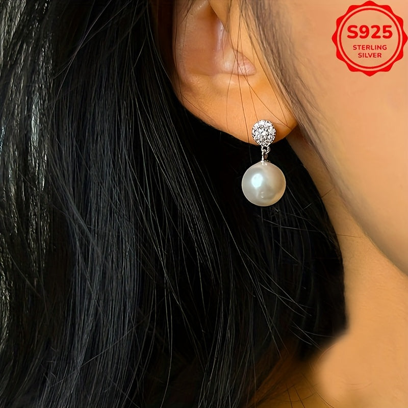 Retro Pearl Earrings made from S925 Sterling Silver