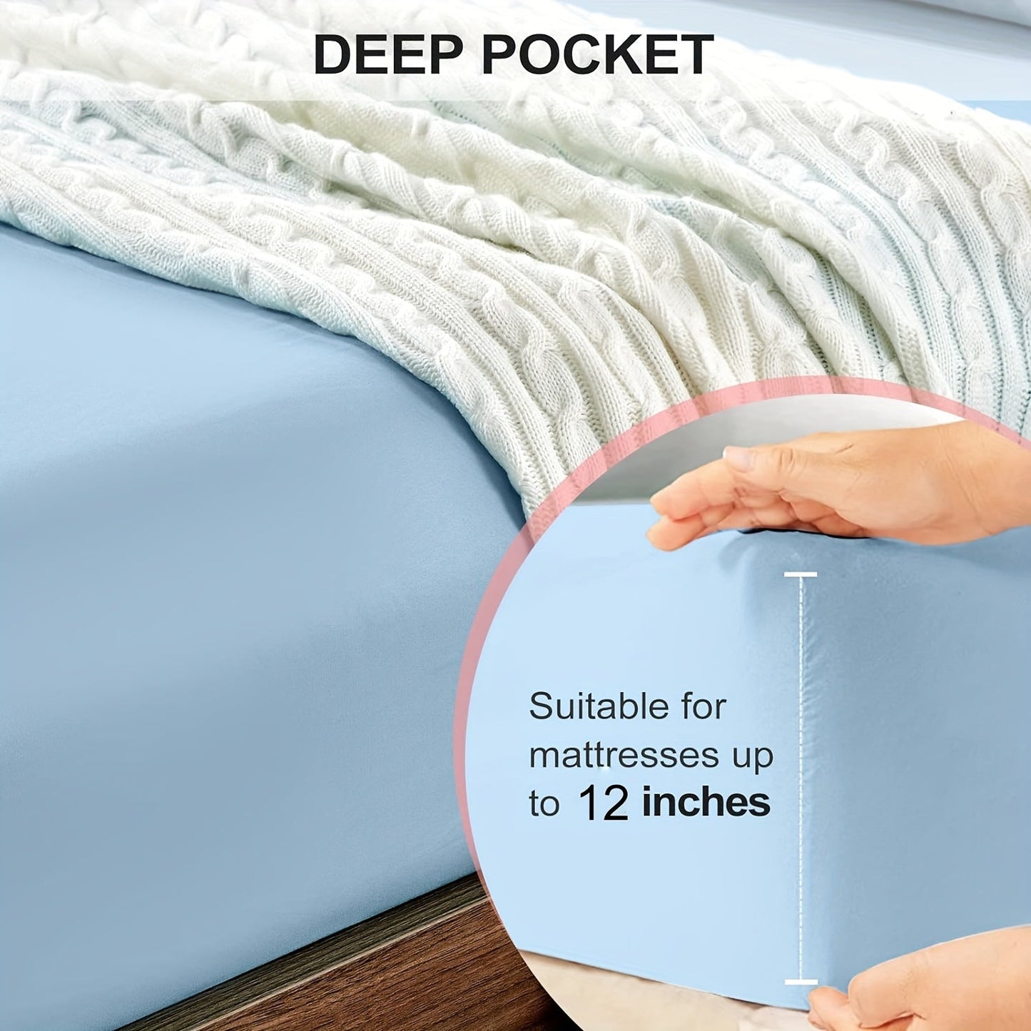 Indulge in the elegance of our Sky Blue Microfiber Fitted Sheet. Made with ultra-soft, breathable fabric and a deep pocket design for a perfect fit on all mattresses. At 90gsm, this sheet is easy to care for and features a solid color that is brushed for