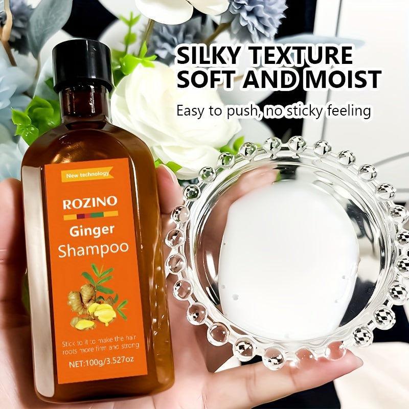 100g ginger shampoo deeply cleanses and cares for the scalp, strengthens hair, and creates dense foam to eliminate oily film.