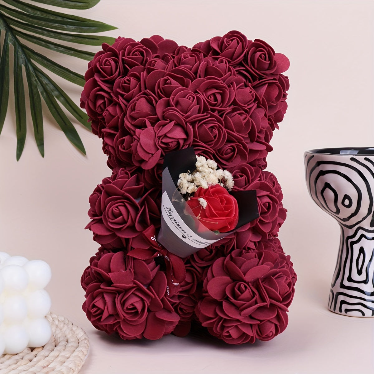 Rose Bear Hug - Ideal for Weddings, Engagements, Christmas, and Graduation | Battery-Free, Party Decor, Ideal Gift for Friends