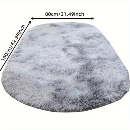 [Best-Selling] Plush Tie-Dye Oval Mat | Made with Ultra-Soft Polyester Fiber | Thick, Durable & Easy to Clean | Perfect for Bedroom or Living Room | Enhances Coziness and Adds Texture | Ideal Rugs for Living Room