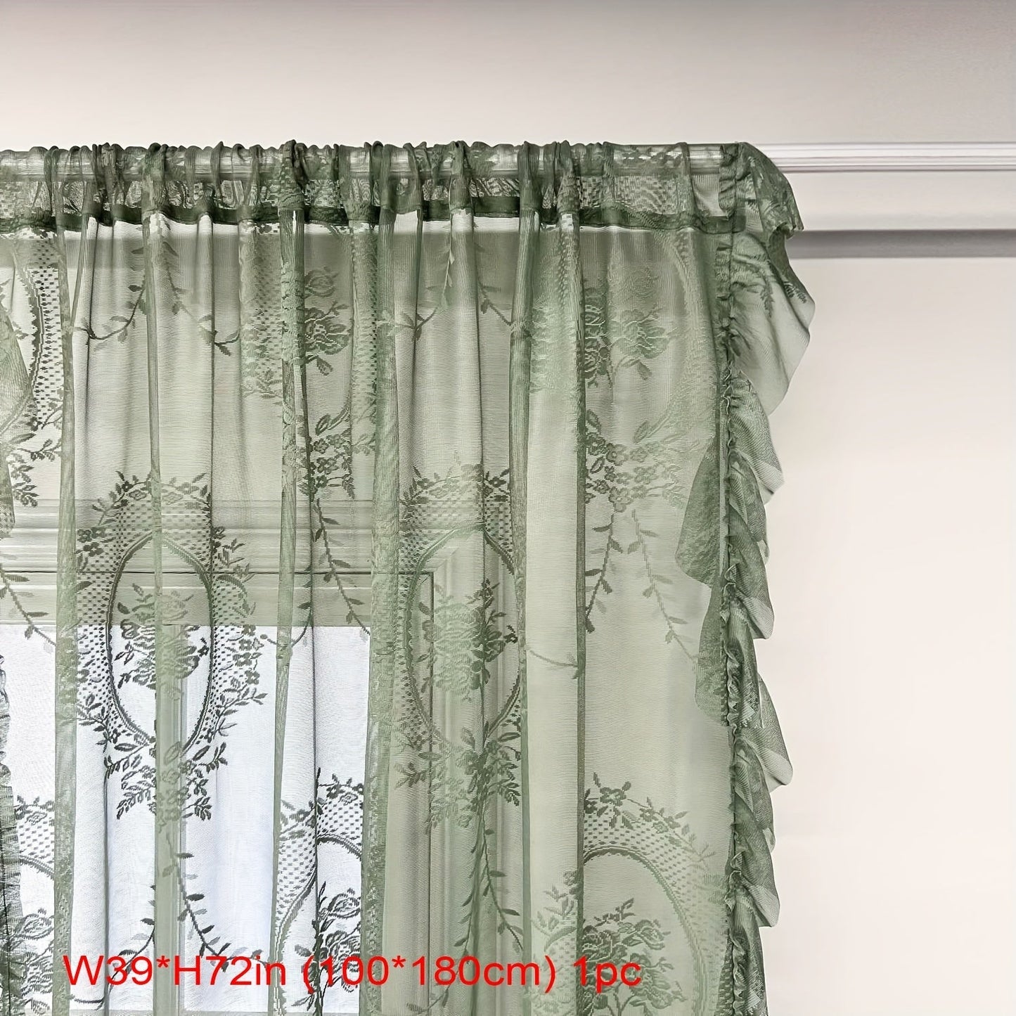 Enhance Your Home Decor with this Elegant White Lace Floral Sheer Curtain!