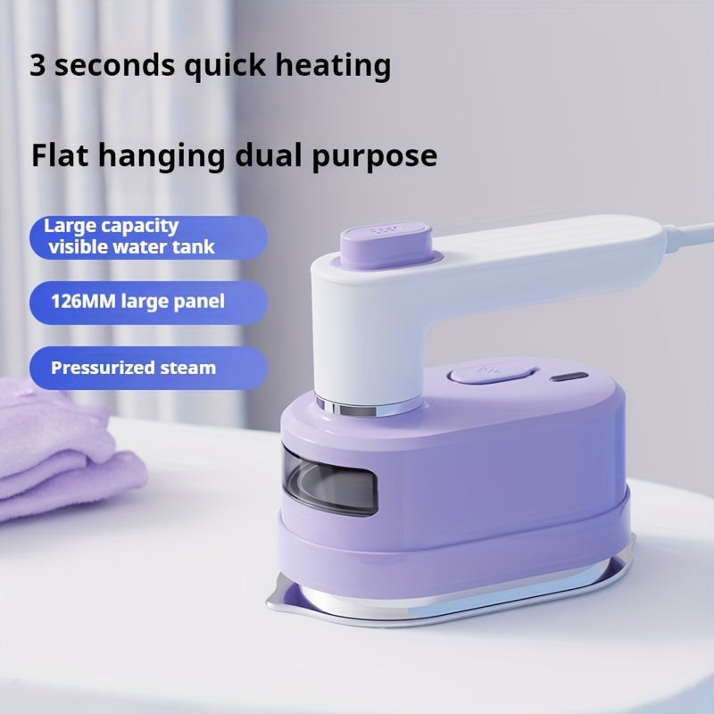 Compact Handheld Garment Steamer with High Steam Power, Perfect for Home, Dormitory, and Travel Ironing (Includes European Plug)