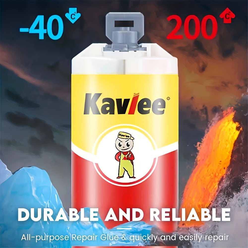 KAVLEE 100g Magic Repair Glue - Strong AB Metal Bonding, Heat and Cold Resistant, Quick Application with User-Friendly Packaging and Cold Weld Technology.