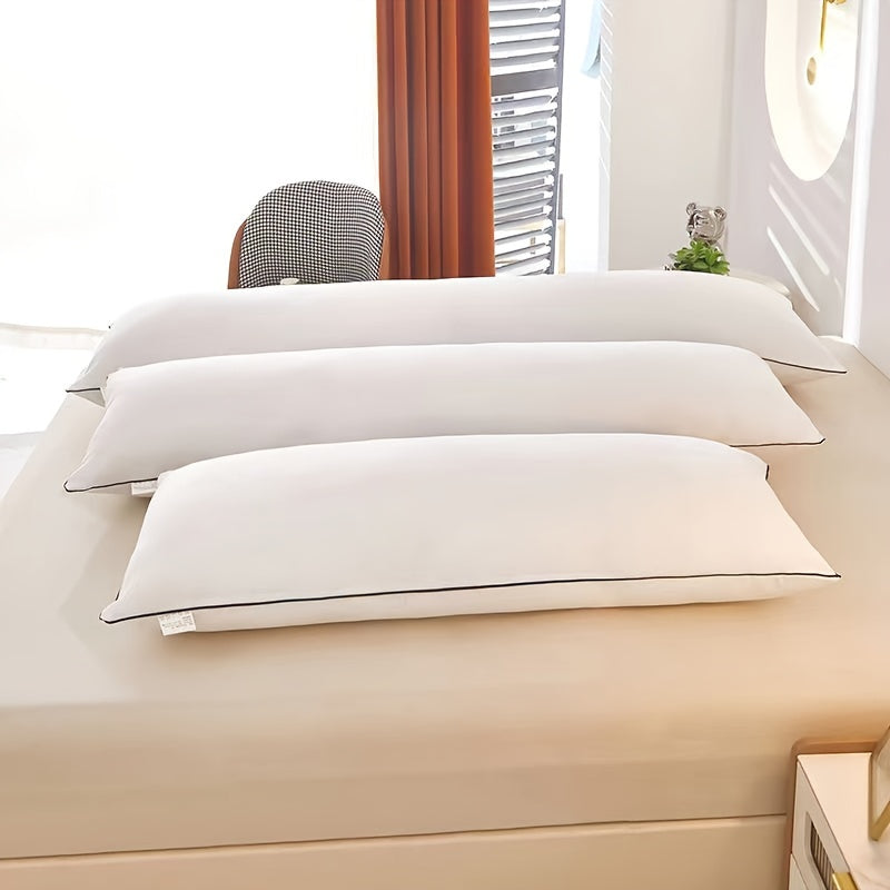 High-end Soft Long Pillow Core for Bedroom Bedding: Comfortable Body Pillow, White Brushed Hotel Pillow perfect for Cervical Protection during Back, Abdominal, and Side Sleeping. Ideal for Adults, Pregnant Women, and a perfect Christmas gift.