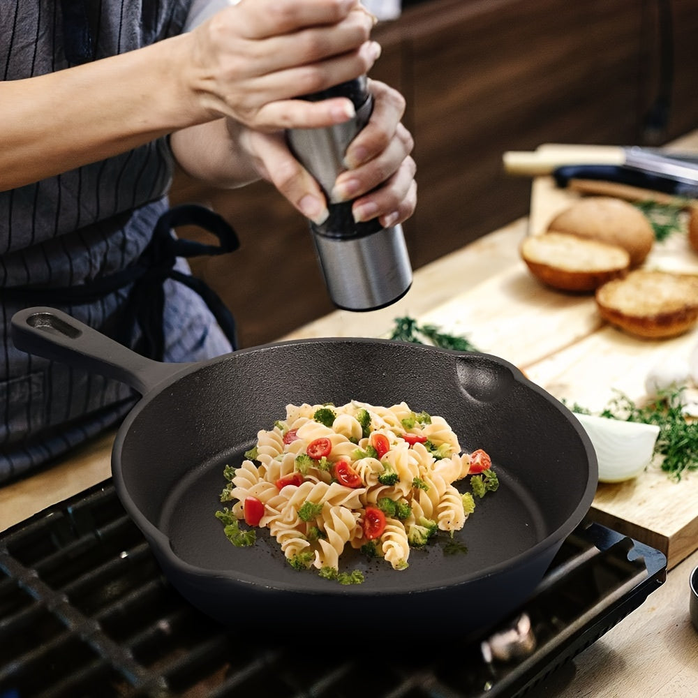 Three-piece Set of Cast Iron Frying Pans - Non-Stick, Oven Safe, Suitable for Indoor & Outdoor Use, Hand Wash Only - Includes 17cm, 21cm, and 26cm Cookware