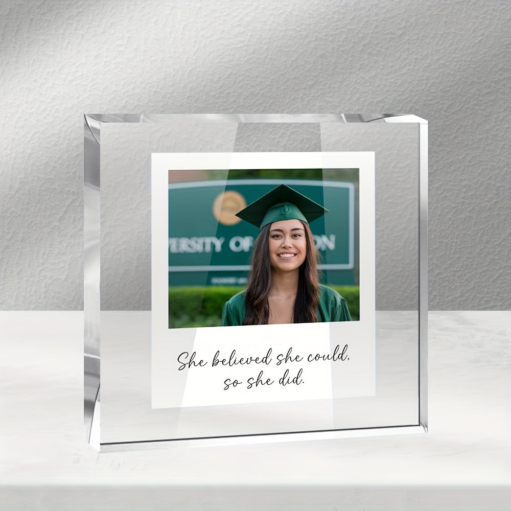 Personalized Acrylic Photo Frame - Perfect Gift for Graduates, Teachers, and Friends, Glows in the Dark, Ideal Mother's Day or Anniversary Present