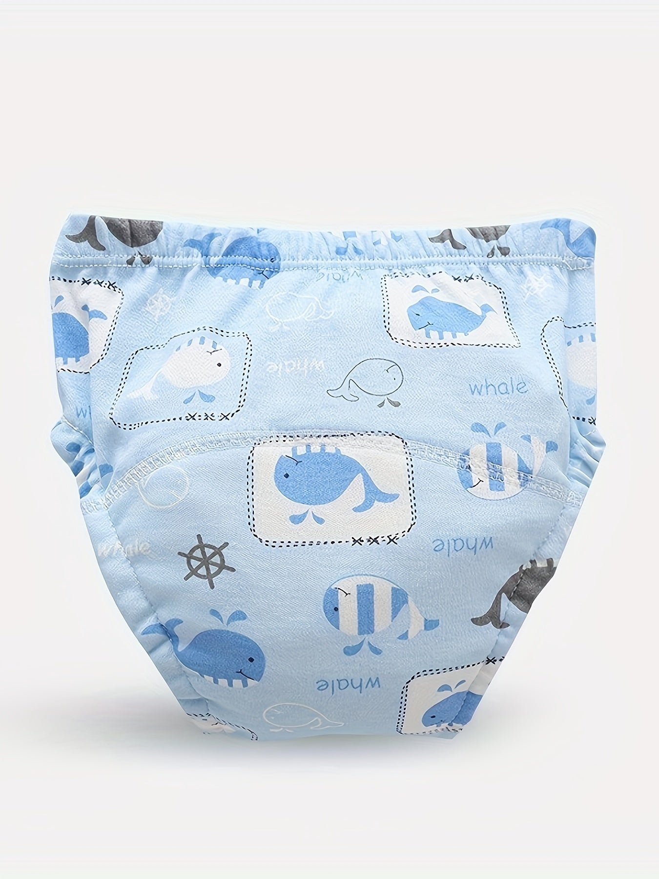 4 Boys' Cotton Training Pants – Comfortable, Breathable, Absorbent Potty Training Diapers with Animal Patterns (Space, Whales, Dinosaurs, Floral) – Machine Washable, All-Season Use