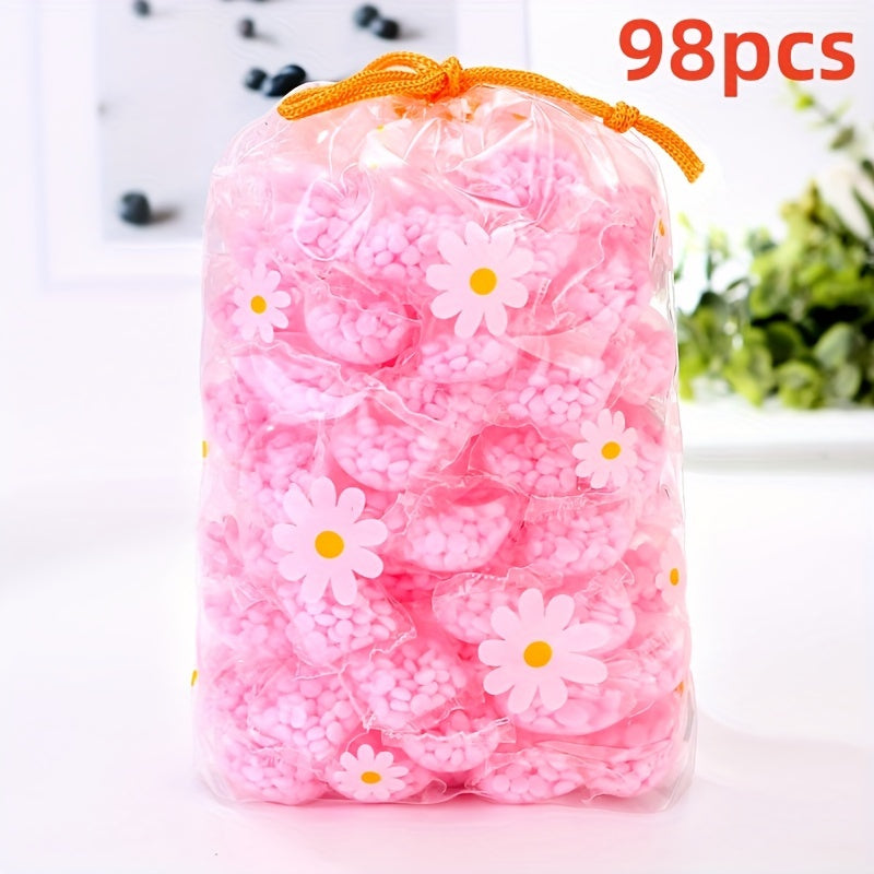 Fragrant Pearls Laundry Detergent: 12/58/98 pcs, long-lasting scent, dye and bleach free, made of PET material.