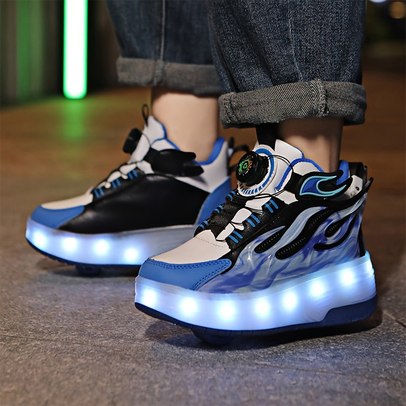 Trendy low-top glowing skate shoes are lightweight and versatile, perfect for both boys and girls in any season. They are durable, slip-resistant, and suitable for indoor and outdoor use.