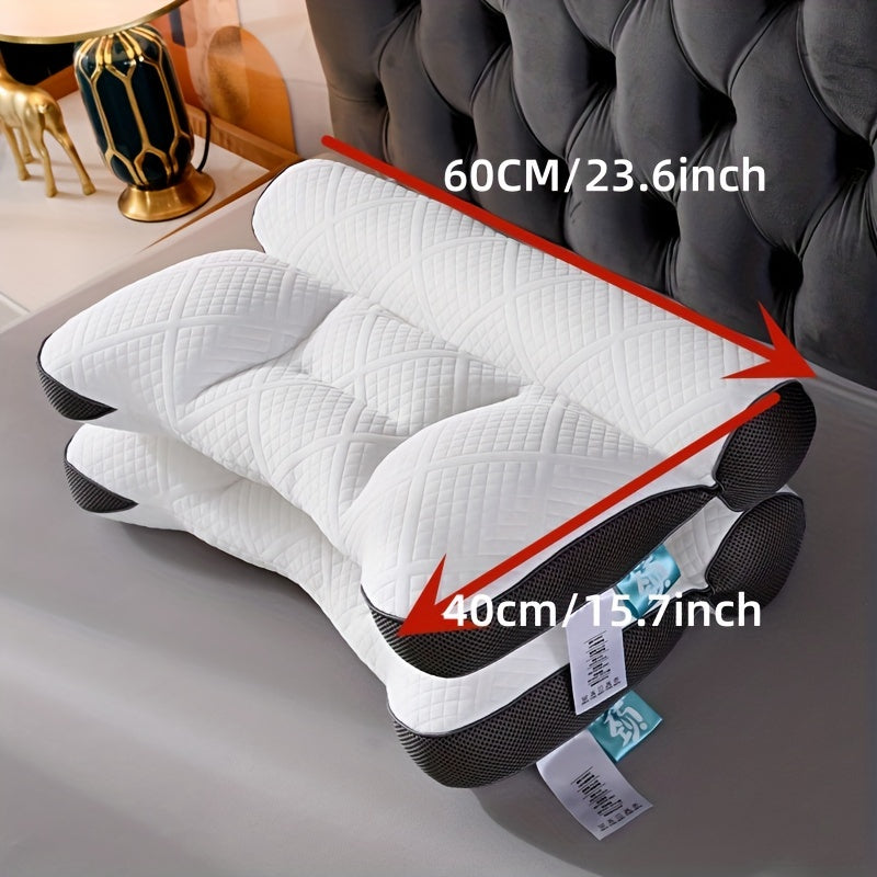 White Neck & Shoulder Support Pillow designed for comfort and spine alignment. Ideal for teens and those in recovery. Made with soft polyester fill. Dry clean only.