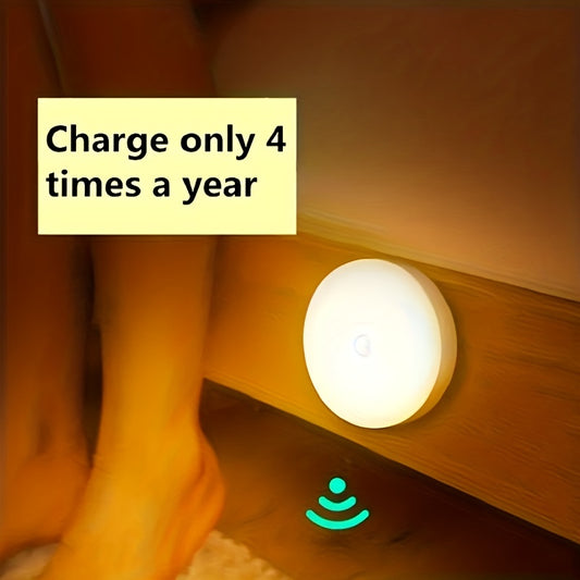 Wireless motion sensor night light with 6 LED bulbs for bedroom and staircase.