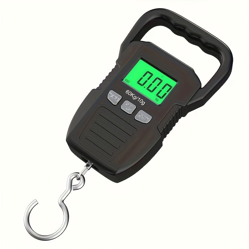 1pc Digital Hanging Scale with Large Backlit LCD Display - 132lb/60kg Capacity, Ideal for Fishing, Luggage & Postal Use, Battery-Operated (Batteries Not Included)