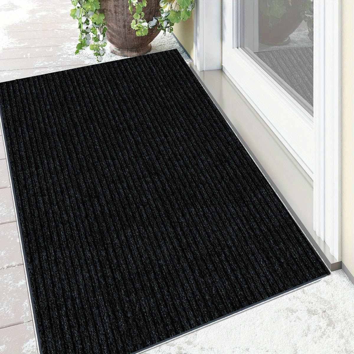 Durable All-Season Outdoor and Indoor Door Mat for Home Entrance, Anti-Slip Heavy Duty Front Door Mat for Garage, Garden, and Pets, Easy to Clean Absorbent Washable Dirt Trapper Indoor Mat