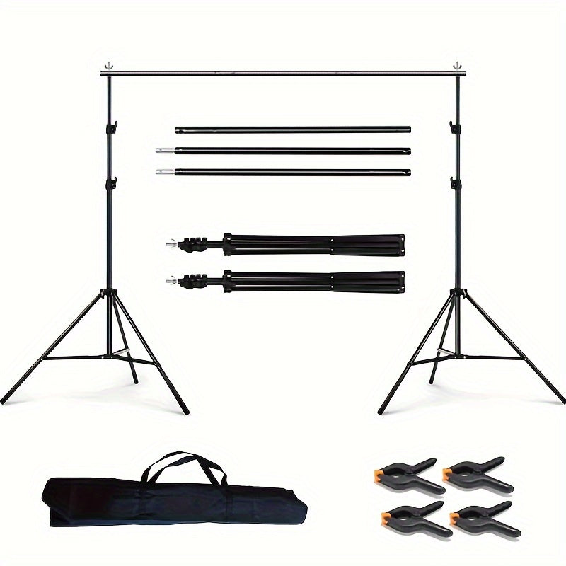 Photography studio backdrop stand kit for photo and video sessions.