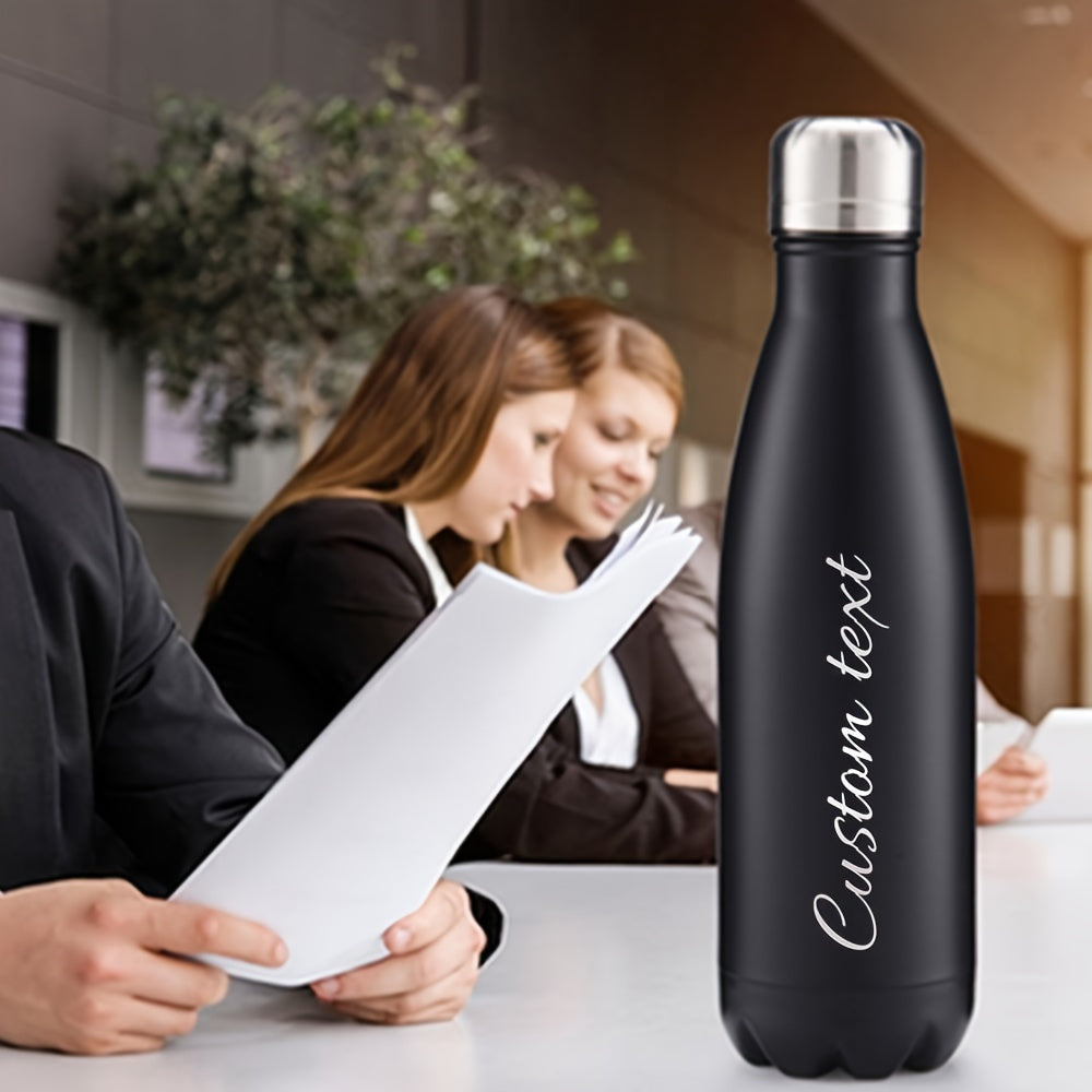 Personalized stainless steel water bottle with sealed lid and custom engraving - perfect for sports and holidays, BPA free, leakproof and insulated.