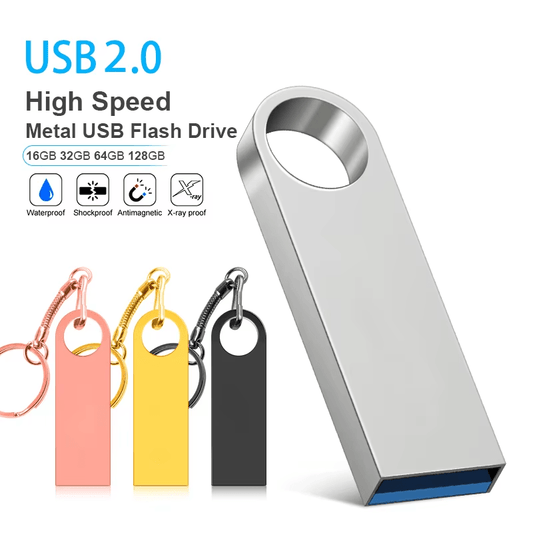 Consider a USB 2.0 flash drive with capacities 8GB to 128GB.