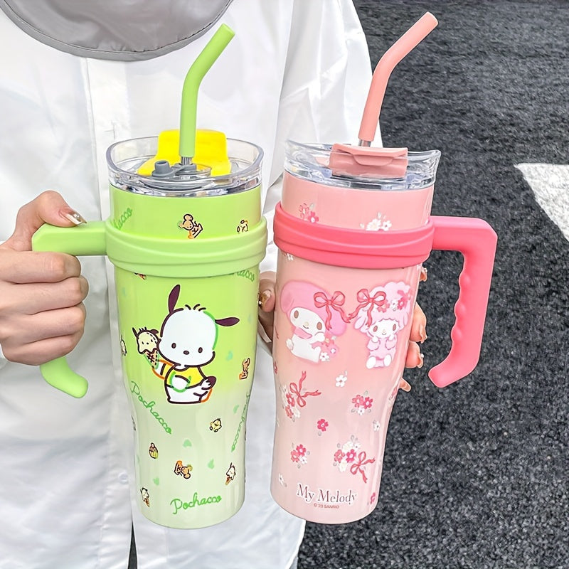 Large capacity insulation cup with a cute HelloKitty design - the perfect birthday gift! Comes with a straw for easy sipping.