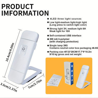 A rechargeable LED clip-on book light with adjustable brightness, eye-protection, and portable USB-powered design for reading in the bedroom or at the desk.