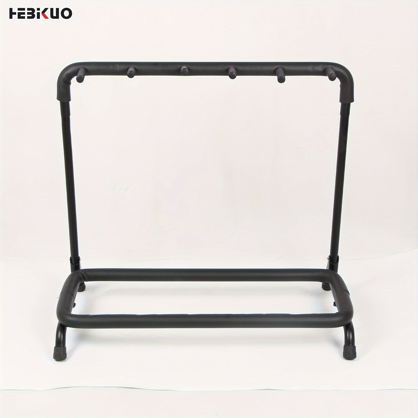 HEBIKUO Guitar Display Stand: 5-Slot Rack for Acoustic Guitars with Anti-Rust, Non-Slip Features.