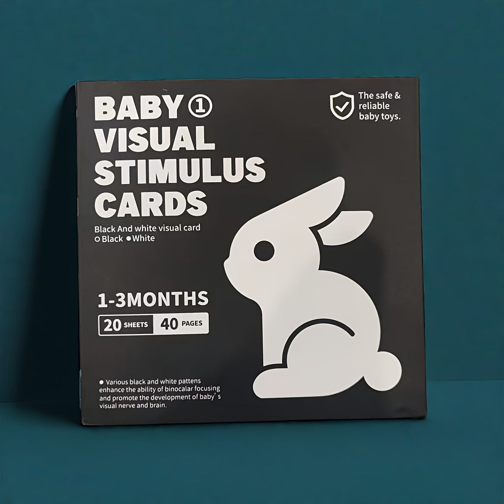 Black and White Visual Stimulation Card for Newborns to 3-Year-Olds: Early Education Puzzle Toy for Tracking and Training.