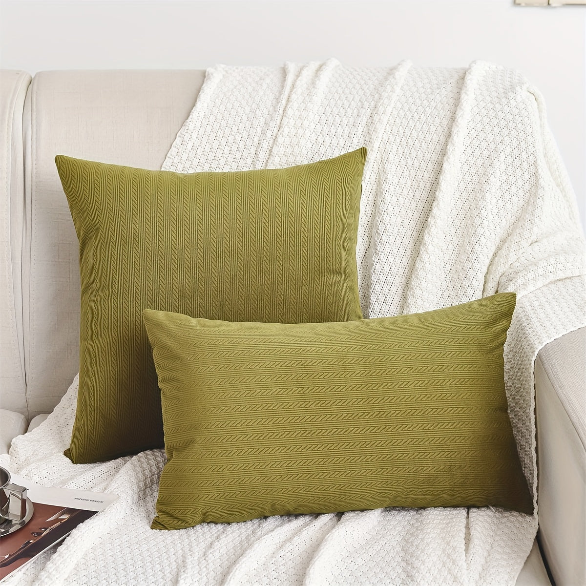 1 piece of Striped Jacquard Flannel Throw Pillow Covers for adding decorative touch to your home, room, bedroom, living room, car, or sofa.