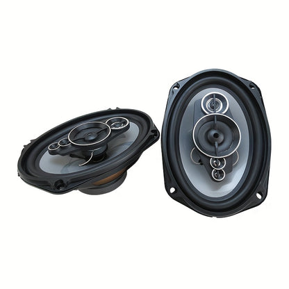 Two high-fidelity 5-way coaxial speakers (15.24X22.86 cm, 1200W) designed for vehicle door audio systems, delivering full-range frequency sound for music and subwoofer applications.