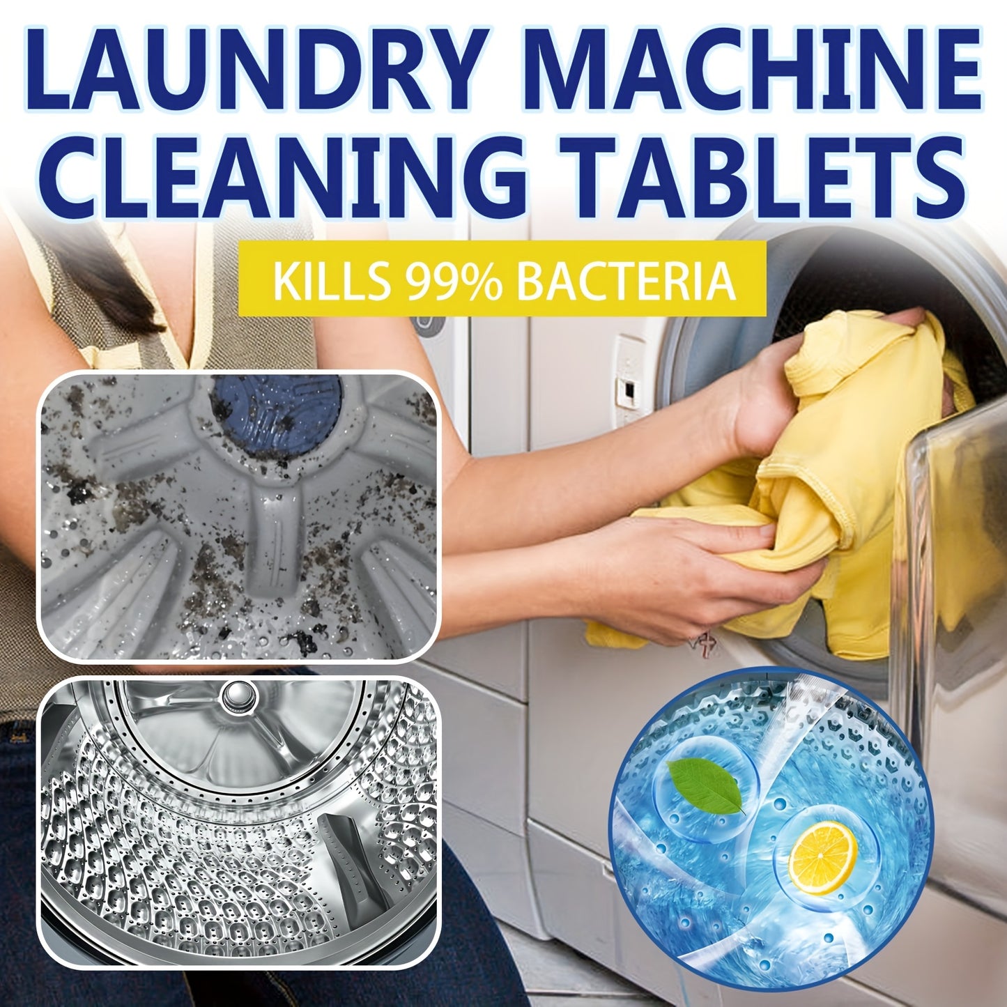 10 Multi-Purpose Washing Machine Cleaner Tablets for eliminating odors and stains in both RVs and homes.