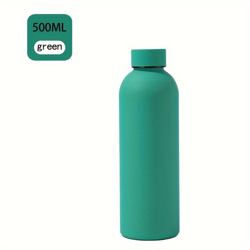 Insulated water bottle, 500ml, stainless steel. Hand wash only, PVC free. Ideal for outdoor activities, driving. Great gift for men, women on holidays. Perfect for camping, sports, fitness. Maintains cold drinks chilled, hot beverages warm.